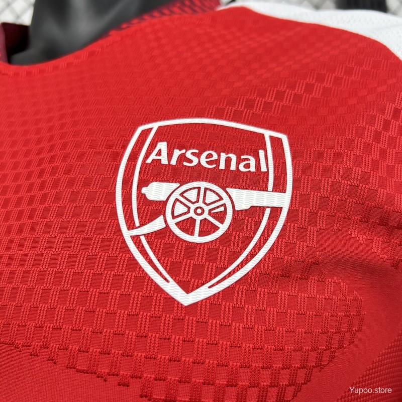Arsenal Home 2026-27 football jersey — red with white sleeves, view 3