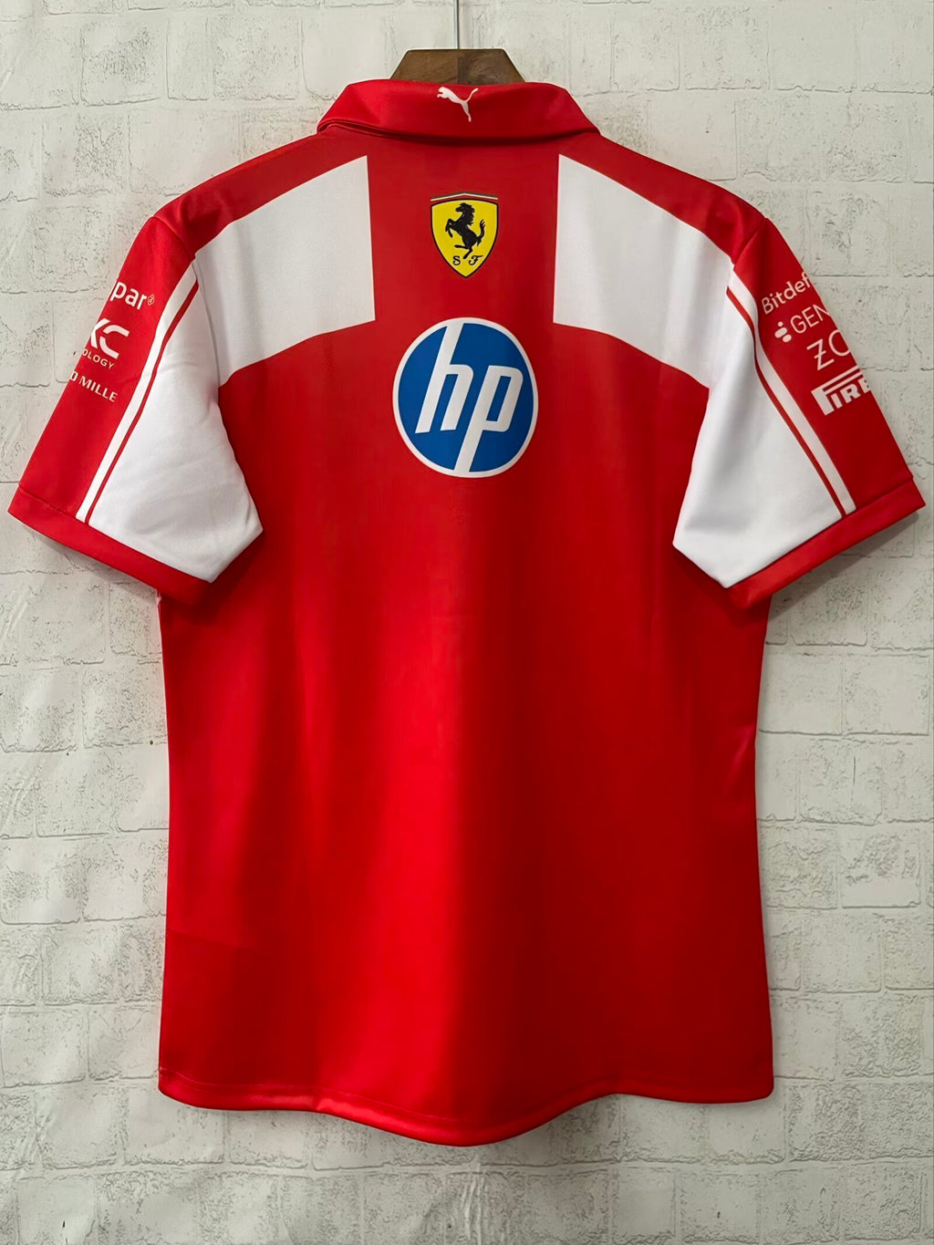Ferrari F1 2026 red and white team polo shirt, view 2