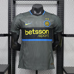Inter Milan Third 2026-27 player version football jersey — iron grey and black with yellow accents