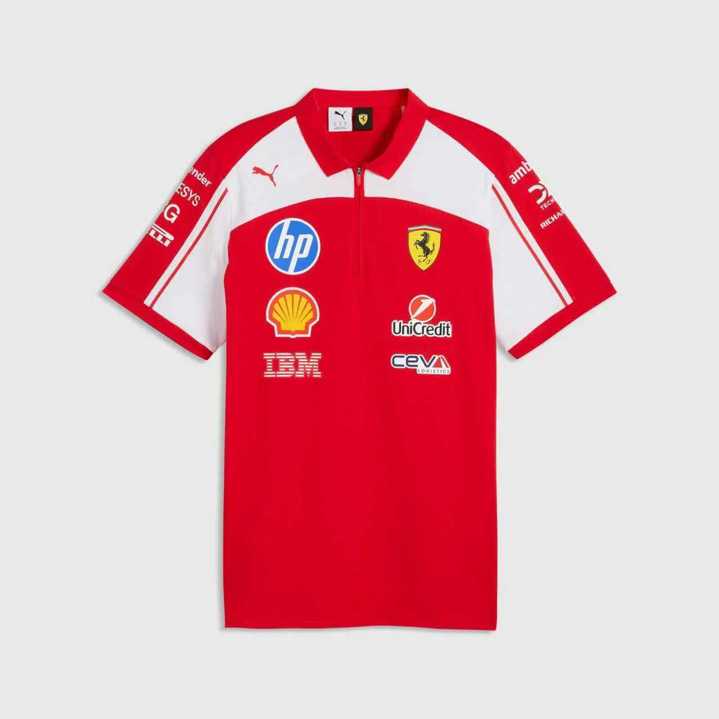 Ferrari F1 2026 red and white team polo shirt, view 3