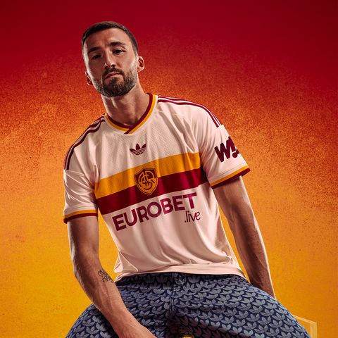 AS Roma Away Jersey 2026-27 detail, red and yellow chest band