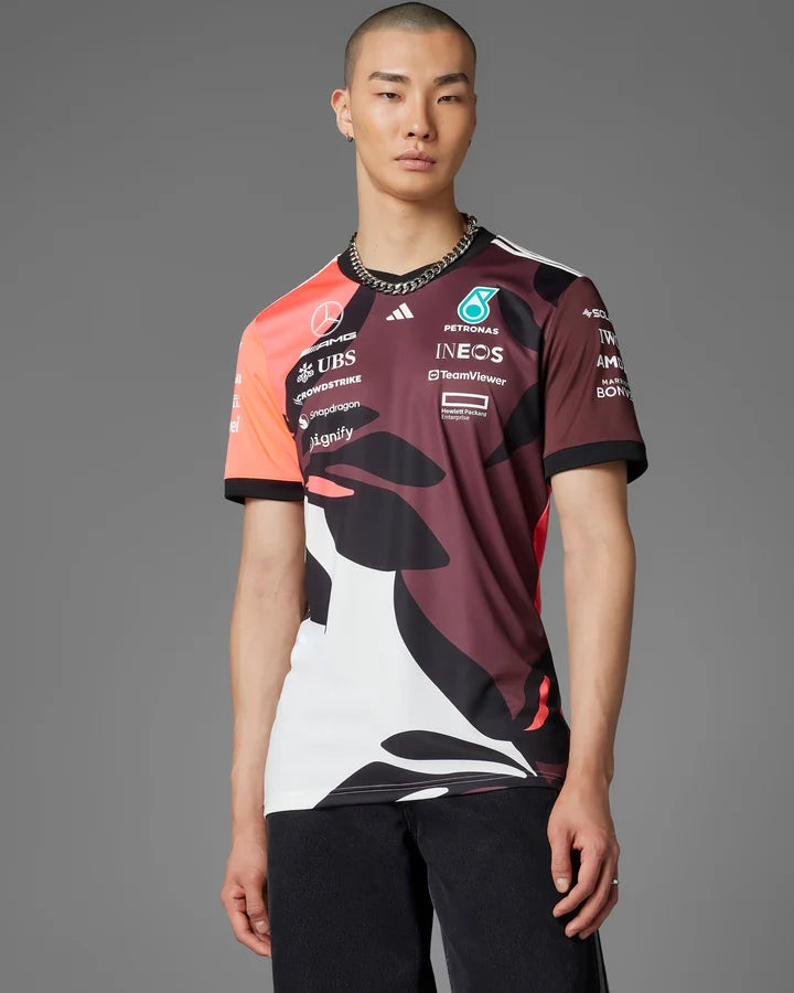 Mercedes-AMG F1 2025 Miami GP floral driver tee, view 4