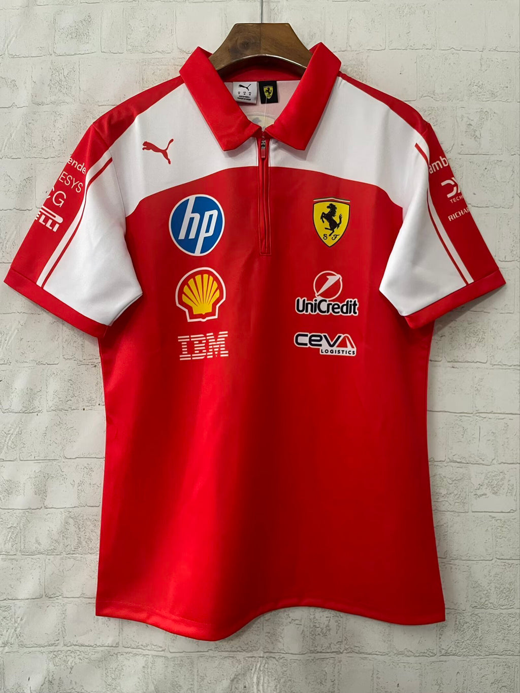 Ferrari F1 2026 team polo shirt — red and white