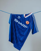 Manchester United Sharp 1988–90 third retro football jersey — blue
