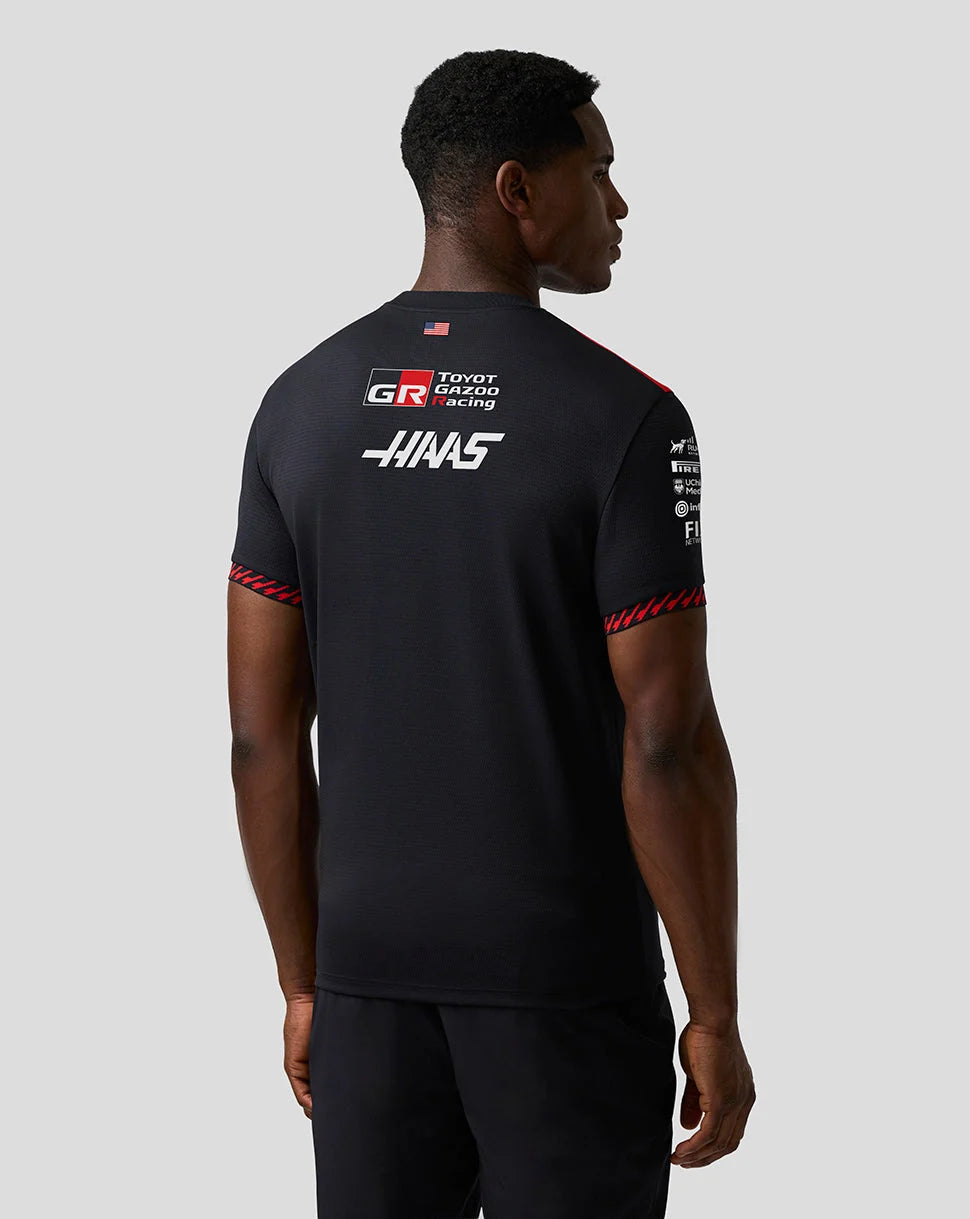 Haas F1 Team 2026 black and red driver T-shirt, view 2