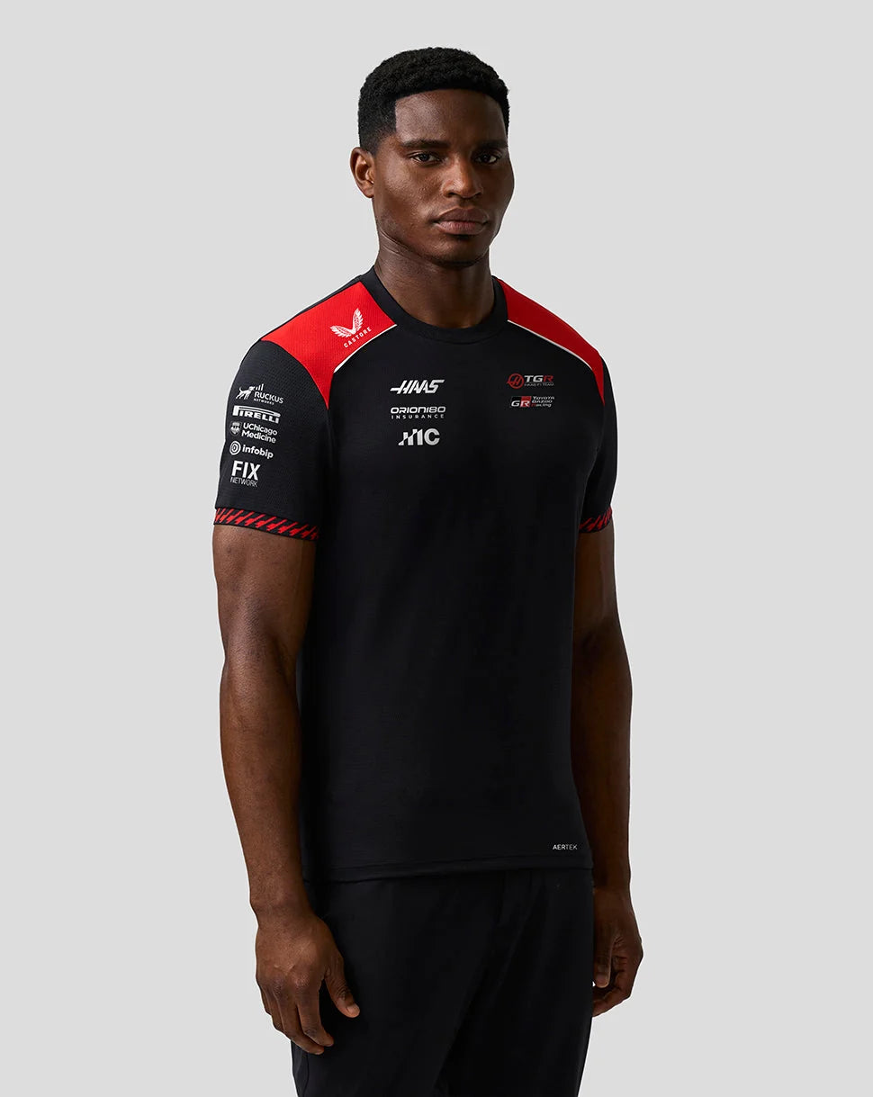 Haas F1 Team 2026 black and red driver T-shirt, view 4