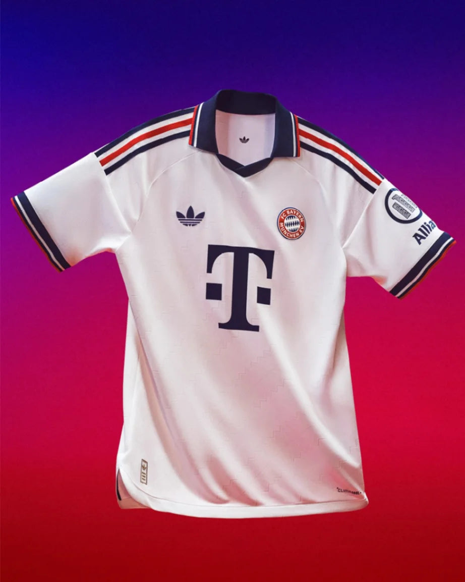 Bayern Munich Away 2026-27 player version football jersey — white with red and navy collar tipping