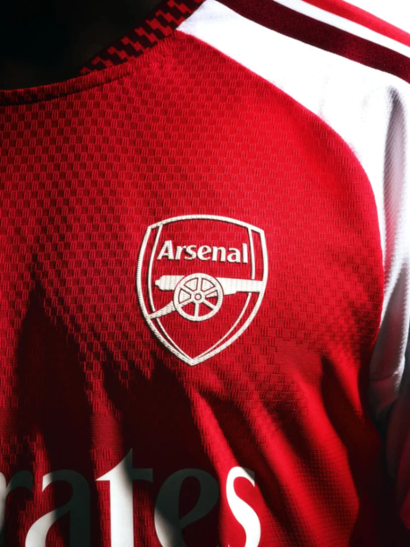 Arsenal Home 2026-27 football jersey — red with white sleeves, view 2